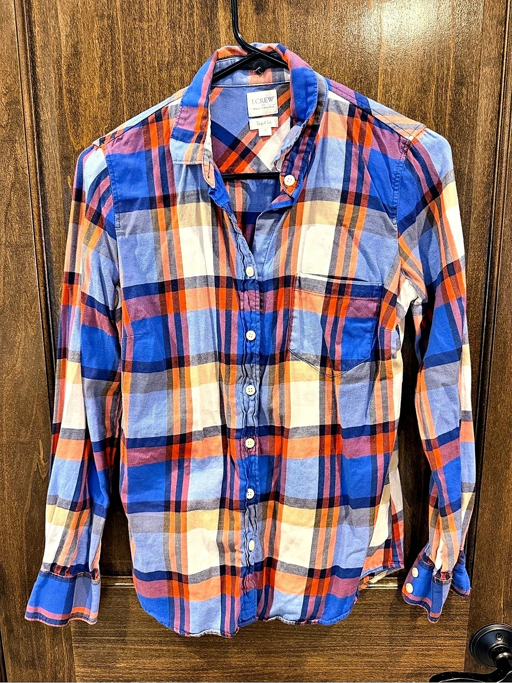J.Crew Perfect Fit Plaid Shirt Blue & Red XS
